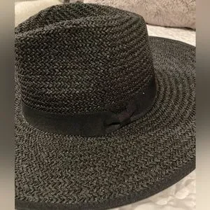 OLIVE & PIQUE Black Woven Hat Accessories | Olive Pique Black Straw Hat New With Tags  main image 2